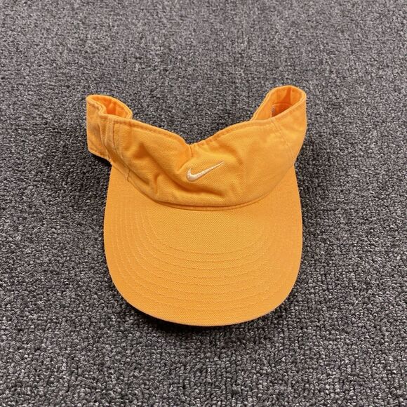 Vintage Nike Golf Visor Hat Cap Adult Orange Strapback Y2K Embroidered Logo - Picture 1 of 4
